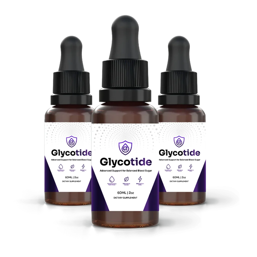 Glycotide blood sugar support supplement — 3 bottle supply with purple label